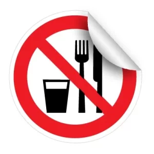 Nálepka – P030 Zákaz jedenia a pitia na tomto mieste