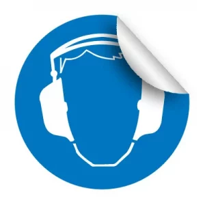 Nálepka – Príkaz na ochranu sluchu