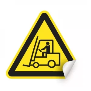 Nálepka – W007 Nebezpečenstvo pohybu priemyselných vozidiel