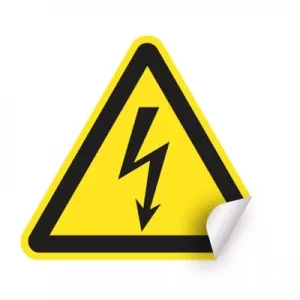 Nálepka – W008 Nebezpečenstvo úrazu elektrinou